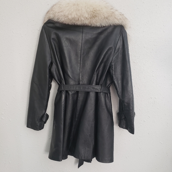 Vintage 1970's Black Dan Di Modes Leather Coat - Picture 2 of 6